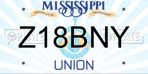 Z18BNY Mississippi License Plate