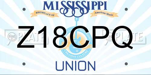 Z18CPQ Mississippi License Plate
