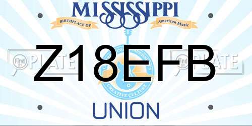 Z18EFB Mississippi License Plate