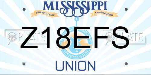 Z18EFS Mississippi License Plate