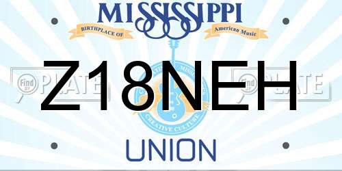 Z18NEH Mississippi License Plate