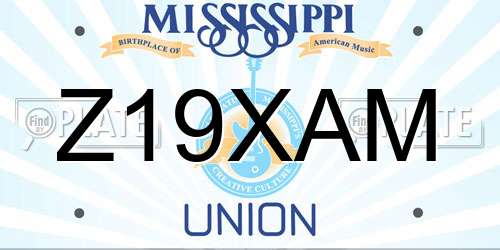 Z19XAM Mississippi License Plate