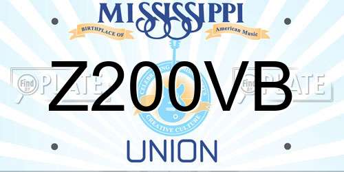 Z200VB Mississippi License Plate