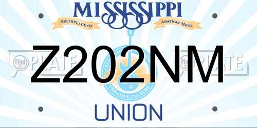 Z202NM Mississippi License Plate