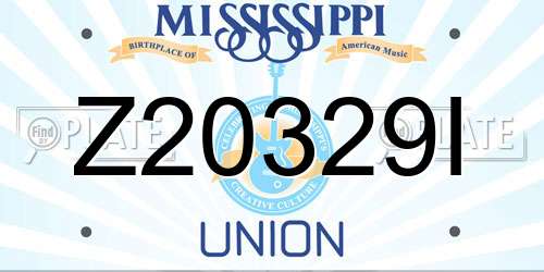 Z20329I Mississippi License Plate
