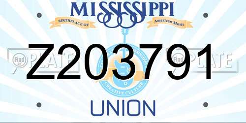 Z203791 Mississippi License Plate