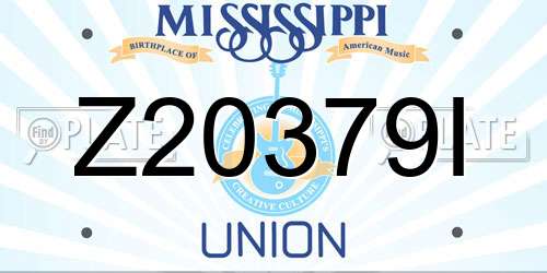 Z20379I Mississippi License Plate