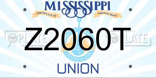 Z2060T Mississippi License Plate