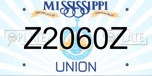 Z2060Z Mississippi License Plate
