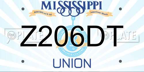 Z206DT Mississippi License Plate