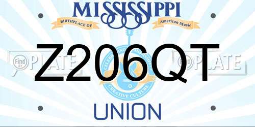 Z206QT Mississippi License Plate