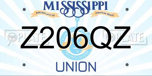 Z206QZ Mississippi License Plate