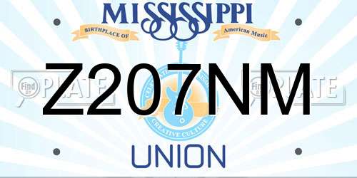 Z207NM Mississippi License Plate