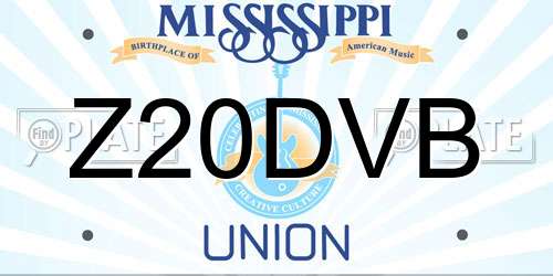 Z20DVB Mississippi License Plate