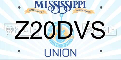 Z20DVS Mississippi License Plate