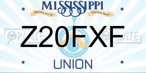 Z20FXF Mississippi License Plate
