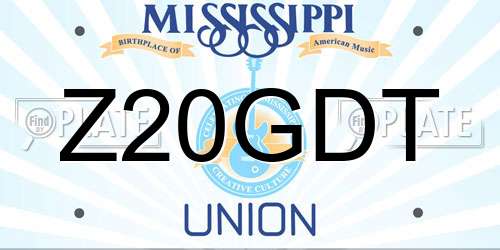 Z20GDT Mississippi License Plate