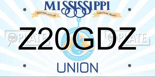 Z20GDZ Mississippi License Plate