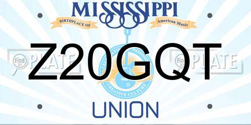 Z20GQT Mississippi License Plate
