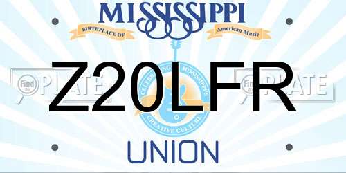 Z20LFR Mississippi License Plate
