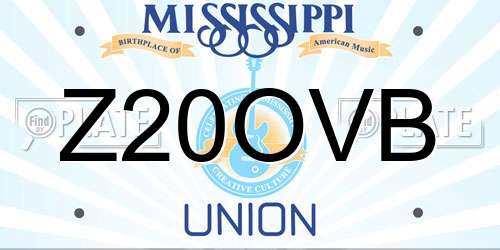 Z20OVB Mississippi License Plate
