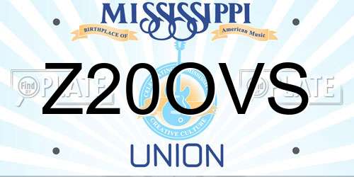 Z20OVS Mississippi License Plate