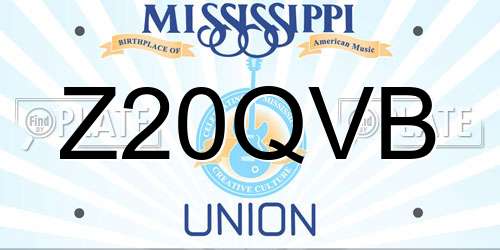 Z20QVB Mississippi License Plate