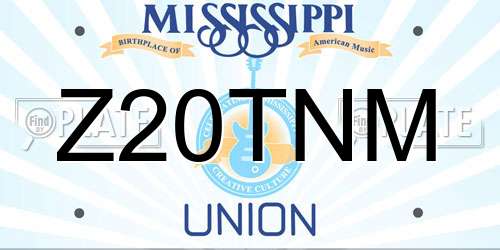 Z20TNM Mississippi License Plate