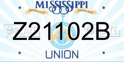 Z21102B Mississippi License Plate
