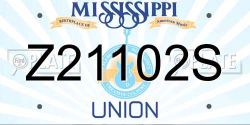 Z21102S Mississippi License Plate