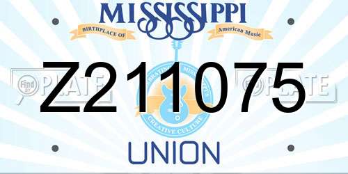 Z211075 Mississippi License Plate