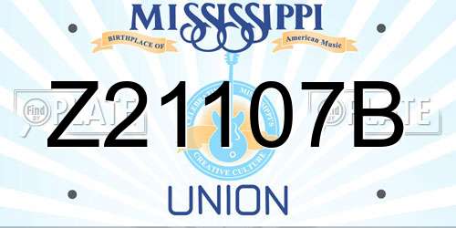 Z21107B Mississippi License Plate