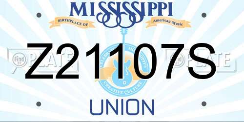 Z21107S Mississippi License Plate