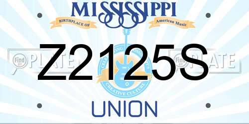 Z2125S Mississippi License Plate