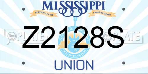 Z2128S Mississippi License Plate