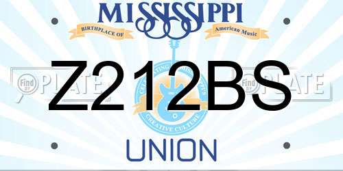 Z212BS Mississippi License Plate