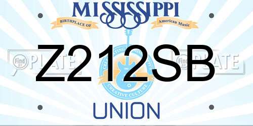 Z212SB Mississippi License Plate
