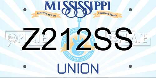 Z212SS Mississippi License Plate