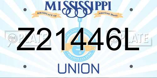 Z21446L Mississippi License Plate