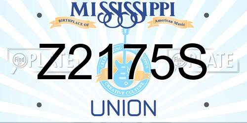 Z2175S Mississippi License Plate