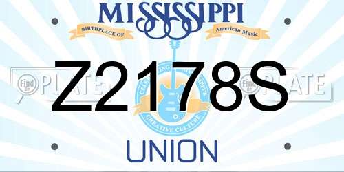 Z2178S Mississippi License Plate