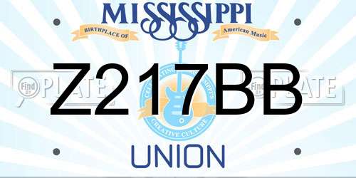 Z217BB Mississippi License Plate