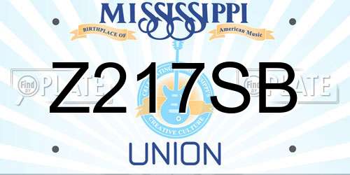 Z217SB Mississippi License Plate