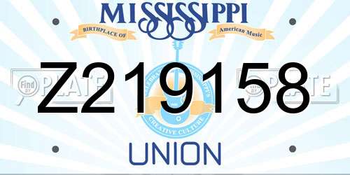 Z219158 Mississippi License Plate