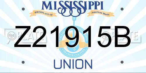 Z21915B Mississippi License Plate