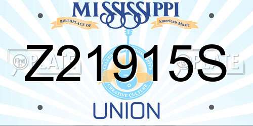 Z21915S Mississippi License Plate