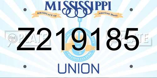 Z219185 Mississippi License Plate