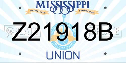 Z21918B Mississippi License Plate