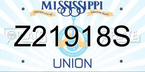 Z21918S Mississippi License Plate
