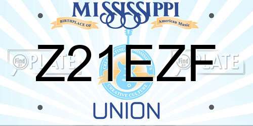 Z21EZF Mississippi License Plate